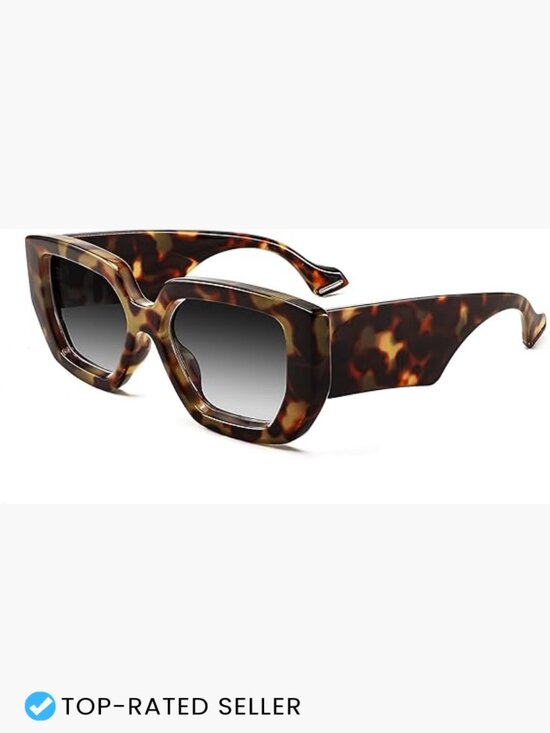 Oversized Square Sunglasses Thick Frame Retro Chic Unisex UV 400 Protection main image 5
